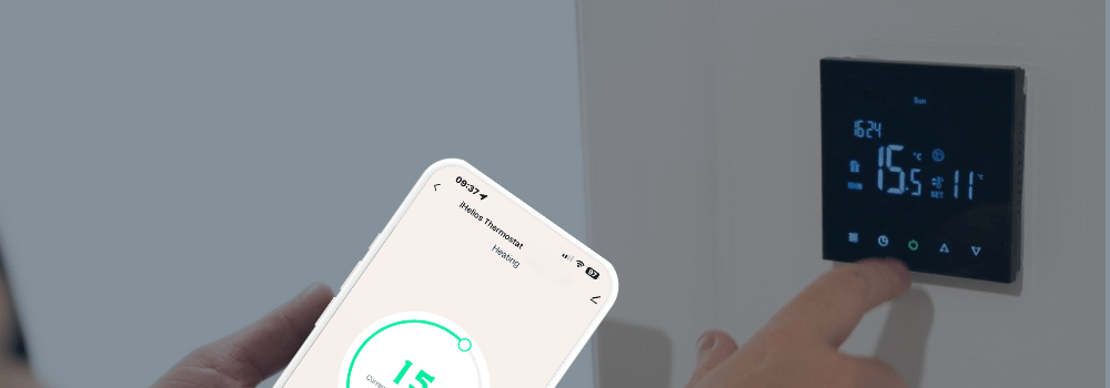 Thermostat for electric infrared underfloor and ceiling  heating. - iHelios Living Reinvented